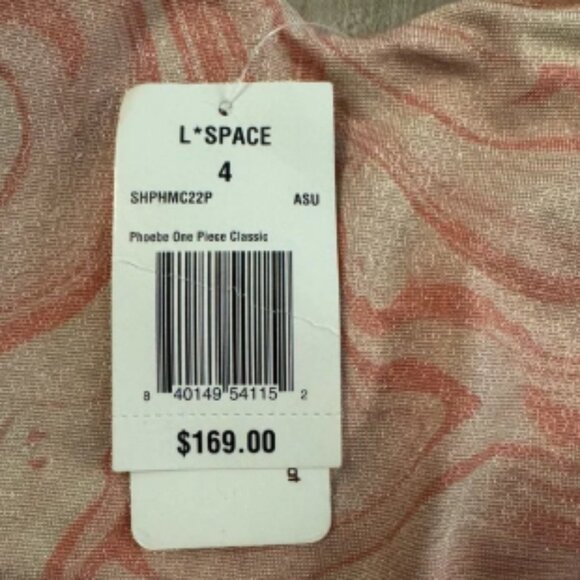 $169 L*Space Pheobe Swirled Pink One-Piece Swimsuit - Picture 4 of 4